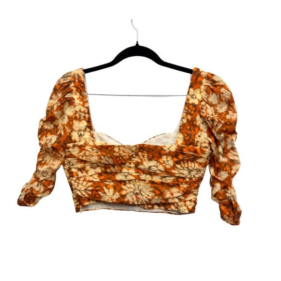 💎 Zara Drape Crop Top Orange - Picture 3 of 11